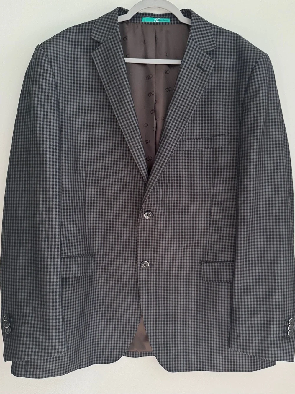 BIANCO BRIONI Loro Piana Modern Fit Tweed Houndstooth Blazer  - Size 50R - Gray